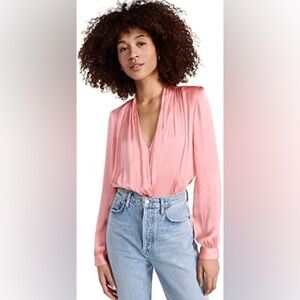 NWOT Paige Sevilla Bodysuit in Pink Coral Size Large